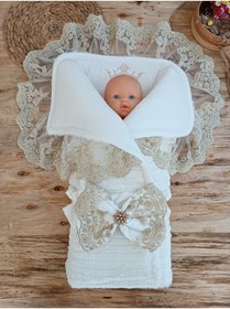 Resim Tomuycuk Kışlık Bebek Kundağı Unisex Bebek Dış Kundak Battaniyesi Hastane Çıkışı Kundak Battaniye 