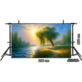 Resim Venspor Güneşli Manzara Arkaplan: Doğanın Büyüleyici Işıkları - 200x150cm Fon Duvar Örtüsü 