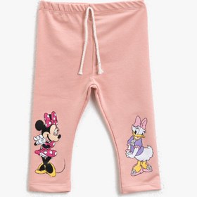 Resim Kız Bebek Minnie Mouse Lisanslı Baskılı Normal Bel Tayt 
