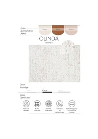 Resim Cool Halı Olinda 1111 Krem Oturma Odası Salon Halısı Yumuşak İskandinav Yolluk Bukle Makine Halısı 