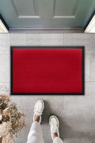 Resim Dormot 1Modern Kırmızı Nem Alıcı, Toz Alıcı Paspas, Dış Mekan Kapı Önü Paspası 40x60cm 
