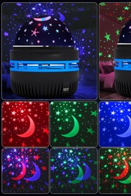 Resim HALL BREATHE Renkli Yıldızlı Gece Lambasıyla Geceleri Büyülü ve Huzurlu Bir Atmosfer 