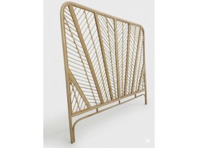 Resim Lessio Home Alaçatı Rattan Bambu Yatak Başlığı 160 cm - El Yapımı Doğal Hasır Bohem Karyola Başucu 