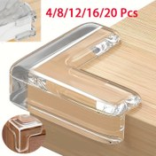 Resim 4/8/12/16/20 Paket Şeffaf L Şekilli Mobilya Köşe Koruyucuları - Masa Kenarları ve Keskin Köşeler için Silikon Güvenlik Bumpers, Hasar ve Çizikleri Önlemek İçin Uygulamalı, Sert Zemin, Cam ve Metal Yüzeyler İçin İdeal, Mobilya Koruma | L Şekilli Koruyucu | Silikon Malzeme, Mobilya Köşe Koruyucısı 