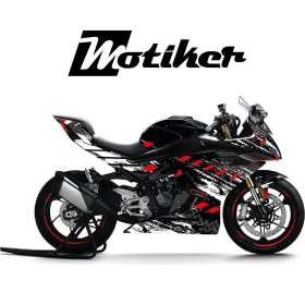 Resim Cfmoto 450SR Racing Sport Beyaz Motosiklet Kaplaması 