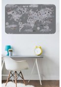 Resim Eğitici Dünya Haritası Dünya Atlası Çocuk Ve Bebek Odası Duvar Sticker -60x105-3811 Renkli 