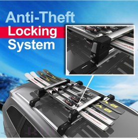 Resim Erkul Dörtlü Kilittli Araç Üstü Kayak ve Snowboard Taşıyıcı Gri 