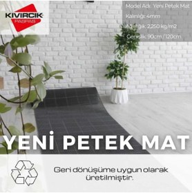 Resim Blue Home Banyo Duş Havuz- Yeni Petek Paspas Kaydırmaz Pvc Paspas / Gri En : 90cm. 