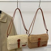Resim Retro Çapraz Vücut Çantası, Yüksek Kaliteli Saman Çanta, Günlük Çok Yönlü Dokuma Çanta, Moda İlkbahar ve Yaz Plaj Çantası 