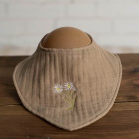 Resim Olivo Mini Yenidoğan Bebek Nakışlı Fular/Önlük 4 kat müslin 