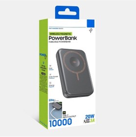 Resim 20w Kablosuz Magsafe Özellikli Akıllı Saat Telefon Hızlı Şarj Powerbank Magsafe Güç Bankası Gri 