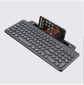 Resim Vaorlo Üç Model Bağlantılı Bluetooth Klavye Usb 2.4g Hızlı Bağlantı 96 Tuşlu Numara Panosu Kablosuz Ofis Gürültü Önleyici Klavye 