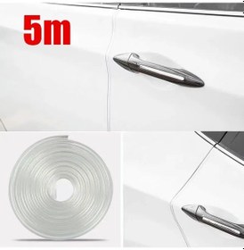 Resim Şeffaf-5 M-5 M Şeffaf Araba Kapı Kenar Kauçuk Çizik Koruyucu Şeritler Araba Styling Yan Kapılar Pervaz Yapışkanlı Çizik 