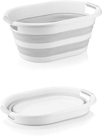 Resim Katlanabilir Akordiyonlu 25 Litre Hazneli Çamaşır Sepeti - No :2 - Gri 