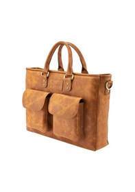 Resim Twingold Kişiye Özel %100 Deri Rainbow Evrak / Laptop Çantası - Camel 