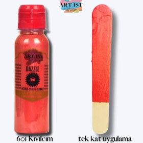 Resim DAZZLE Metalik Sedefli ve Vernikli Boyalar - Zeytin Altın / 100ml 