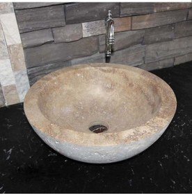 Resim Noche Traverten Oval Dizayn Lavabo 