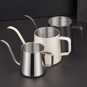 Resim 1 Adet, 250 Ml/350 Ml El Yapımı Kahve Potu, Mat Paslanmaz Çelik Su Kazanı, İnce Ağızlı, Uzun Ağızlı, Açık Hava Kampı, Seyahat İçin Uygun 