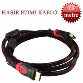 Resim Örgülü Altın Uçlu HDMI Kablo 1.5 M 