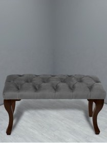 Resim Gazzini Furniture Gazzini Classic Chester Model Kapitoneli Puf, Ceviz 