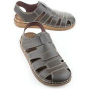 Resim Gezer Yazlık Erkek Cırtlı Ayarlanabilir Rahat Taban Sandalet Kahve 