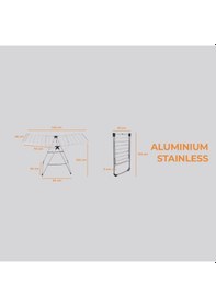 Resim Alya Homes Ahdry1458 Basıc Fly Alüminyum Çamaşır Kurutmalık Gri 