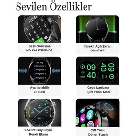 Resim Wearfitpro Watch Spor 46mm Amoled Ekran Yuvarlak Kasa 1.52 Inç Erkek Akıllı Saat Iphone Huawei Xiaomi Uyumlu 8 