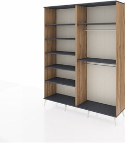 Resim Hyperion Gardrop 7 Raflı 2 Askılı 176x44x221 Çam-antrasit Antrasit 