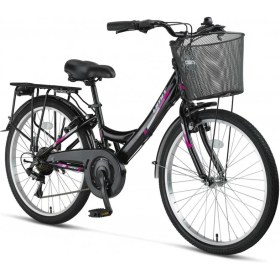 Resim Ümit 2608 Safıro Sepetli Bayan Şehir Bisikleti V 26 Jant 21 Vites Siyah 