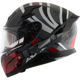 Resim Axor Apex Hex-2 Kapalı Motosiklet Kaskı Gri - Kırmızı 