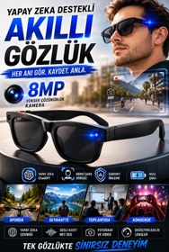 Resim Genel Markalar Birinci Şahıs Görüşlü 8MP Kameralı Yapay Zeka Akıllı Gözlük ChatGPT Destekli Model 