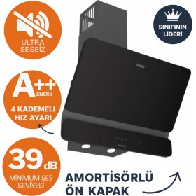 Resim Ferre Fryart&silentart Rimini Sessiz Siyah Ankastre Set ( D080-SA + QXE62CS +CS205-FA Flameart) 