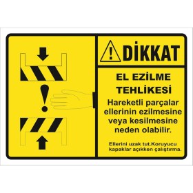Resim Vizyon Trafik El Ezilme Tehlikesi Levhası 