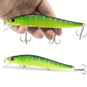 Resim 1 adet 22.5g 14 cm Minnow Balıkçılık Cazibesi, Sazan Pike Bass için Yüzen Sert Yem Krank Yemi 