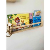 Resim Olcay Aksesuar Ahşap 50 cm 1 Adet Montessori Kitaplık Ahşap Duvar Rafı Dekoratif Raf 
