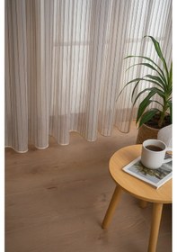 Resim İtalyan Keten Tül Dökümlü Natural Ütü İstemez Tül Perde Salon Oturma Odası Yatak Odası Antre Gri 