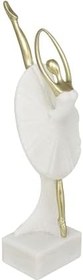 Resim Deco 79 Polystone Dancer Dekoratif Heykel Bale Ev Dekoru Heykeli Altın Vurgulu, Vurgu Heykelcik 10,16 cm x 10,16 cm x 35,56 cm, Krem 