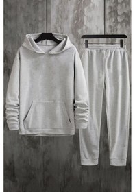 Resim Uyguntarz Unisex Good Things Baskılı Eşofman Takımı Gri 