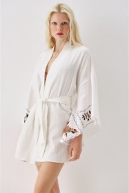 Resim SS6185 Desenli Kimono - KAHVERENGI / L 