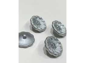 Resim Italyan Model Trençkot, Kaban ve Mont Düğmesi Takımı 4'lü Set Gümüş 2,7 cm 