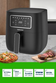 Resim GoldMaster Cookblack 23 Parça Airfryer Sıcak Hava Fritöz Avantajlı Elektronik Evlilik Paketi Mutfak Çeyiz Seti 