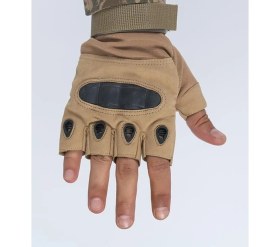 Resim Combat Tactical Outdoor Kesik Parmaksız Eldiven Asker Polis Dağcı Sporcu Bisikletçi Kemik Eldiveni - 004 