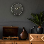 Resim Casa Dora Metal Duvar Saati - Siyah - 40 cm 