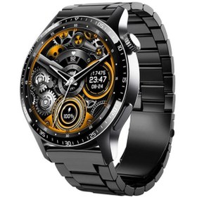 Resim woodhub Spor Klasik Siyah Arama Yapan Erkek Akıllı Saat Android&ios Huawei Iphone Uyumlu Kol Saati 