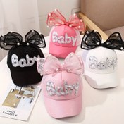 Resim Narin Romantik Prenses Kavisli Kenarlı Beyzbol Şapkası, Glitter Bebek Dekor 3D Yay Kamyon Şoförü Şapkası, Snapback Şapka Kızlar Rahat Eğlence Için Açık Hava Sporları Amigo 