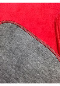 Resim Ultrasoft Düz Kırmızı 3 Lü Banyo Halısı Paspası Seti Kaymaz Deri Kırmızı 