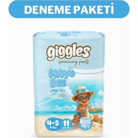 Resim Giggles Külotlu Mayo Bebek Bezi Sıvı Geçirmez 4-5 Numara 9-15 Kg 1 Paket 11 Adet 4 - 5 Numara 