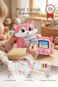 Resim Torima Dijital Fotoğraf Makineleri Çocuk Termal Resim Baskılı Yazıcı Kamera Video Makinesi CMR20 Pembe 