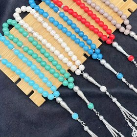 Resim 10 mm Sentetik Turkuaz Boncuk Bileklik, Erkekler ve Kadınlar İçin Vintage Takı, Babalar Günü Hediyesi, Tesbih Boncukları, Tespih Boncukları 