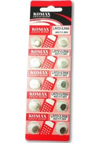 Resim Komax AG11 LR721/LR28 1.55 V Düğme Pil 10'lu 